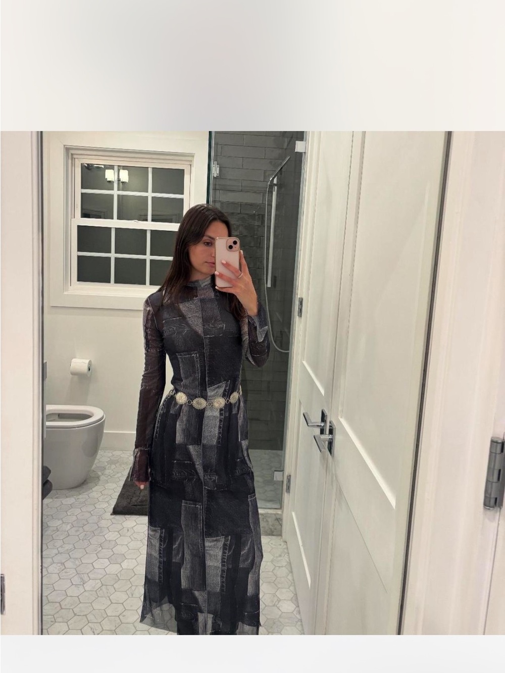 Zara patchwork maxi dress